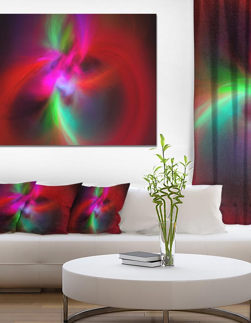 designq Red Spiral Kaleidoscope - Abstract Wall Art Canvas