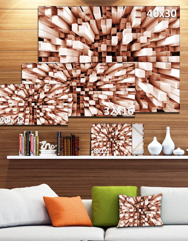 Designq Reflective Checkered Cube - Contemporary Art Print
