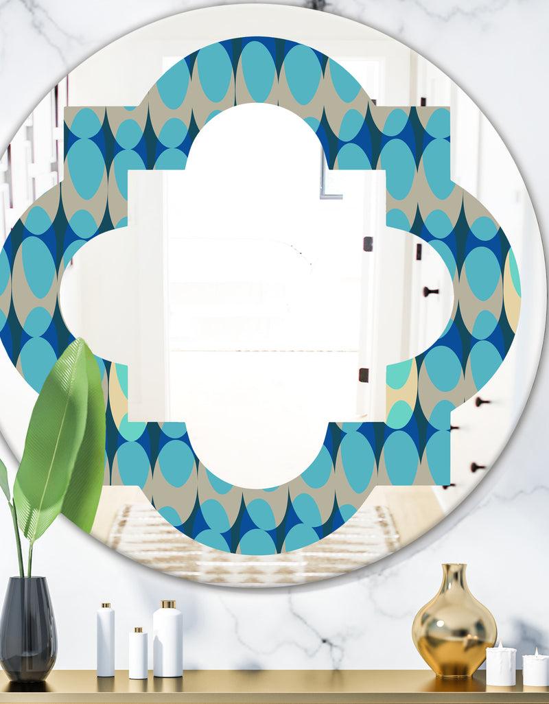 designq Retro Abstract Design XV - Modern Round or Oval Wall Mirror - Quatrefoil