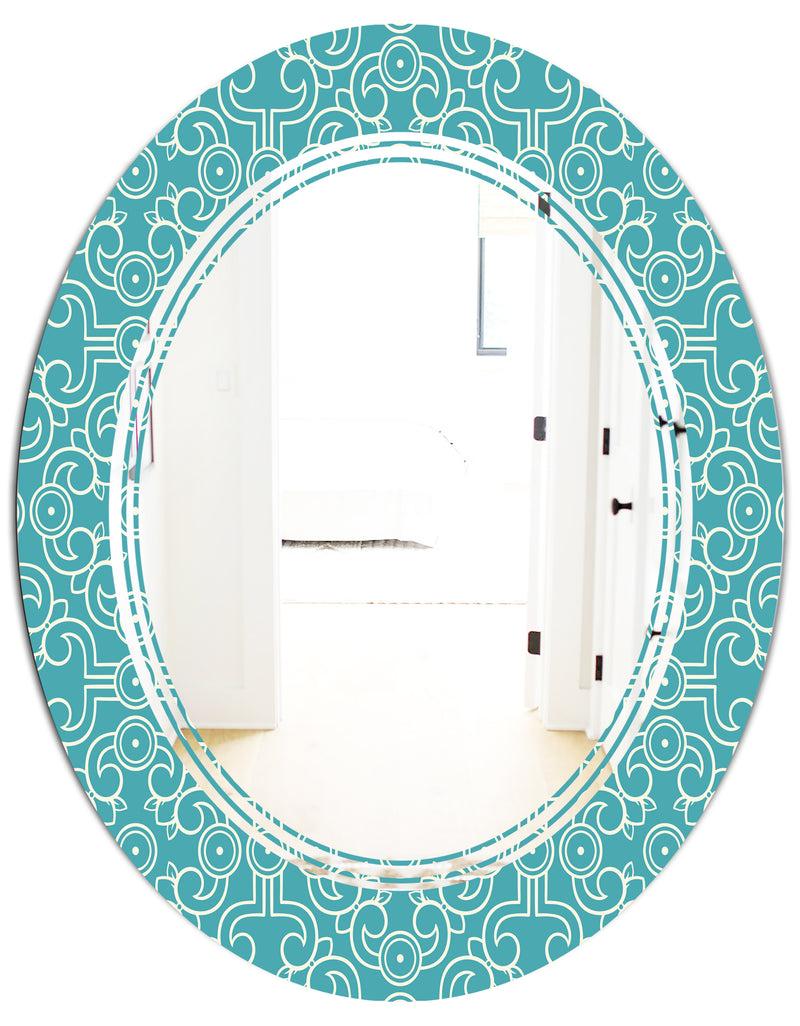 Designq Retro Abstract Pattern Design III - Modern Round Or Oval Wall Mirror - Triple C