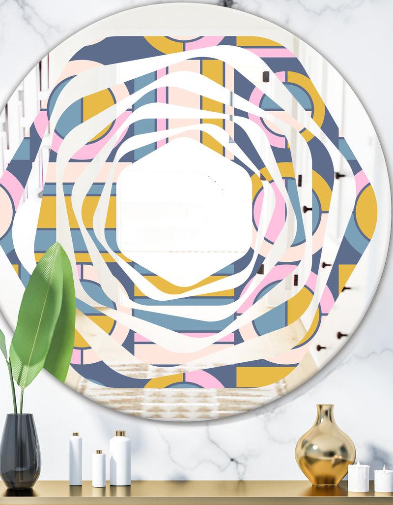 designq Retro Circular Design I - Modern Round or Oval Wall Mirror - Whirl