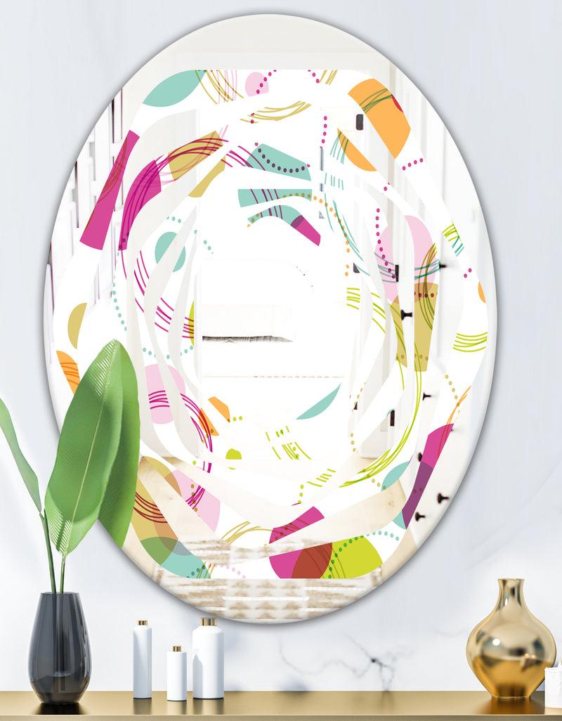 Designq Retro Circular Design II - Modern Round Or Oval Wall Mirror - Whirl