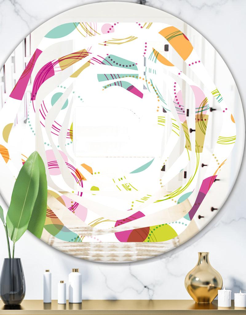 designq Retro Circular Design II - Modern Round or Oval Wall Mirror - Whirl