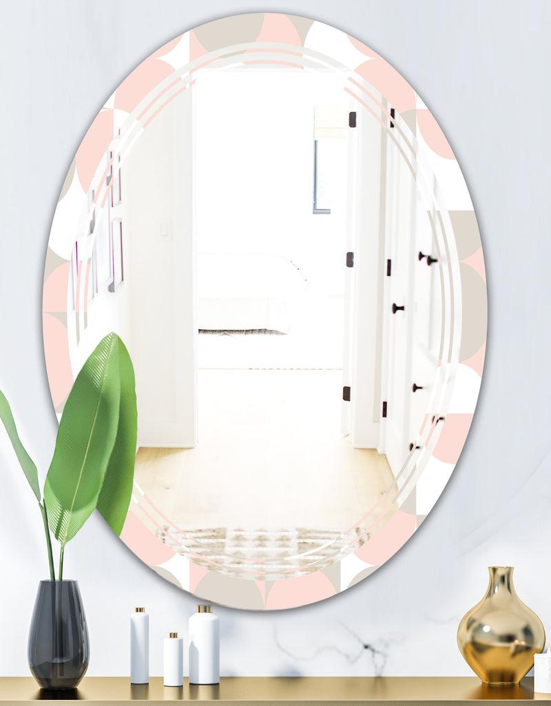 Designq Retro Circular Pattern III - Modern Round Or Oval Wall Mirror - Triple C