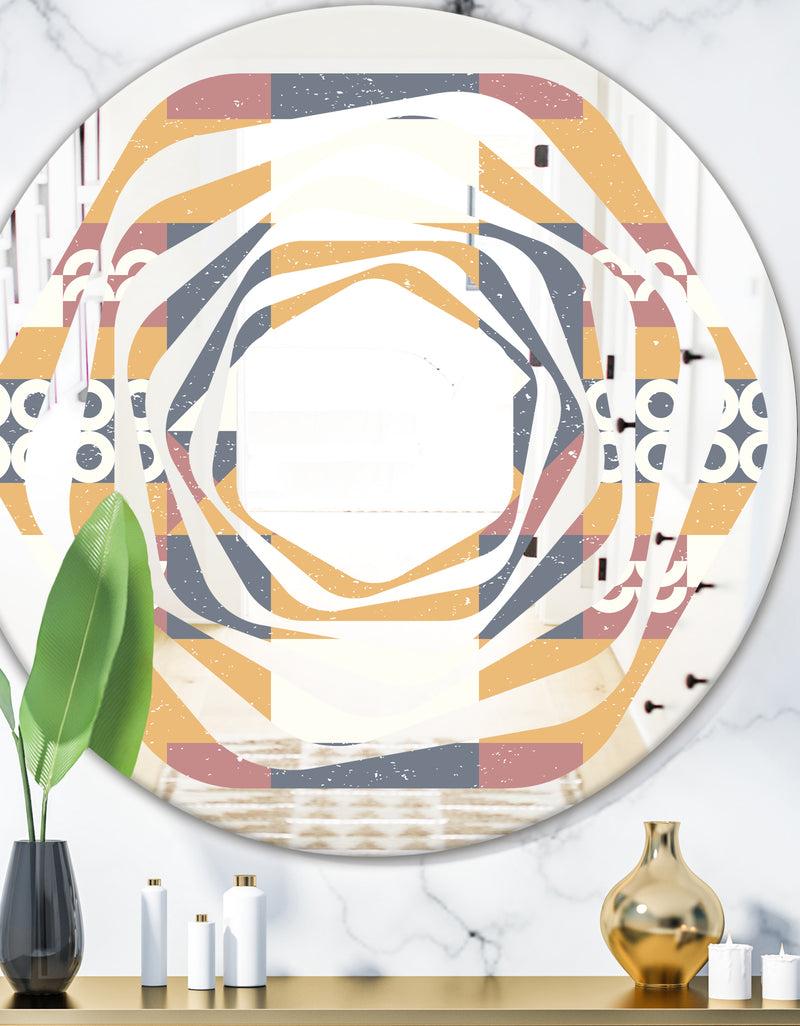 designq Retro Geometric Design VI - Modern Round or Oval Wall Mirror - Whirl