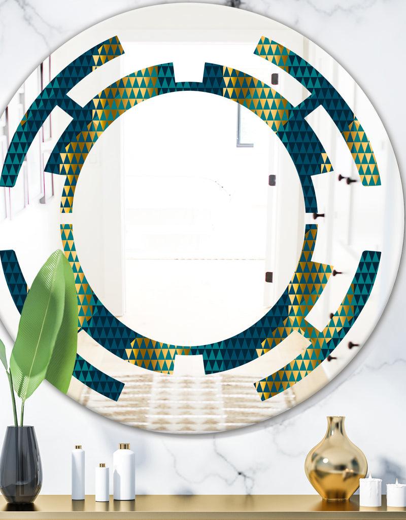 designq Retro Hexagon Pattern V - Modern Round or Oval Wall Mirror - Space