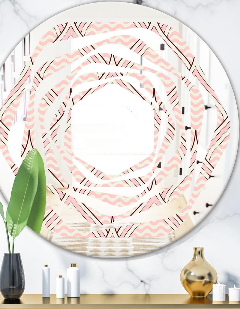 designq Retro Ornament With Decorative Elements - Modern Round or Oval Wall Mirror - Whirl