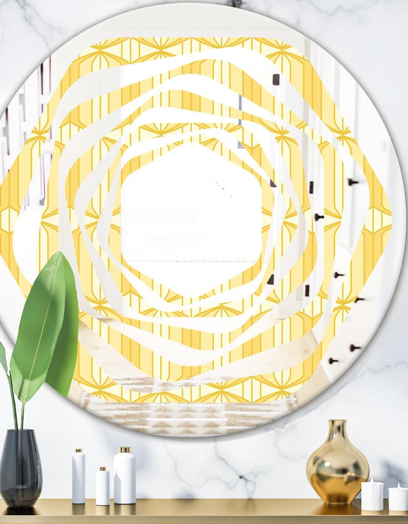 designq Retro Ornamental Design III - Modern Round or Oval Wall Mirror - Whirl