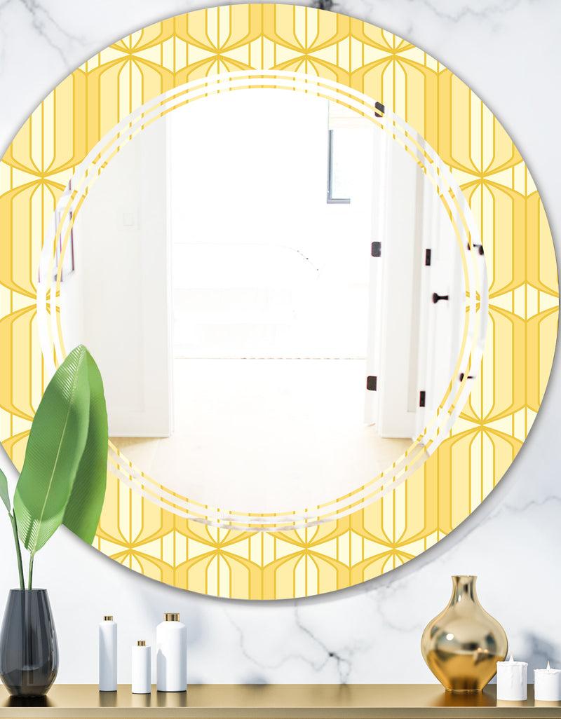 designq Retro Ornamental Design III - Modern Round or Oval Wall Mirror - Triple C