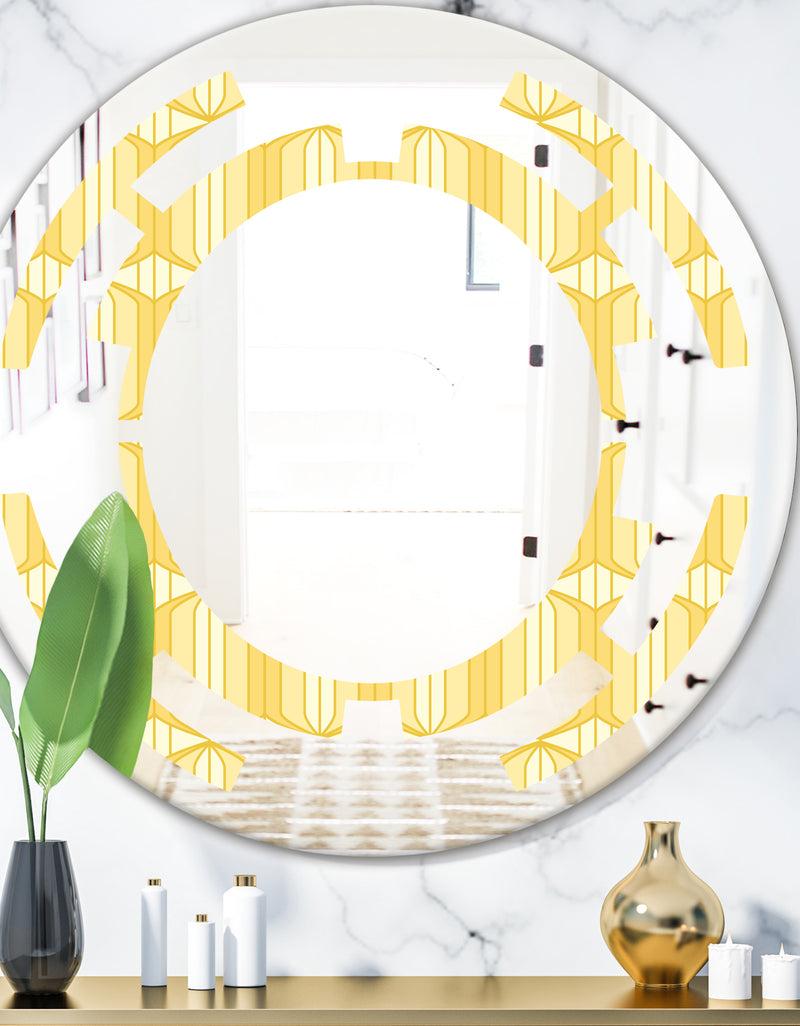 designq Retro Ornamental Design III - Modern Round or Oval Wall Mirror - Space