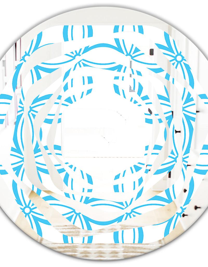 Designq Retro Pattern Abstract Design II - Modern Round Or Oval Wall Mirror - Whirl