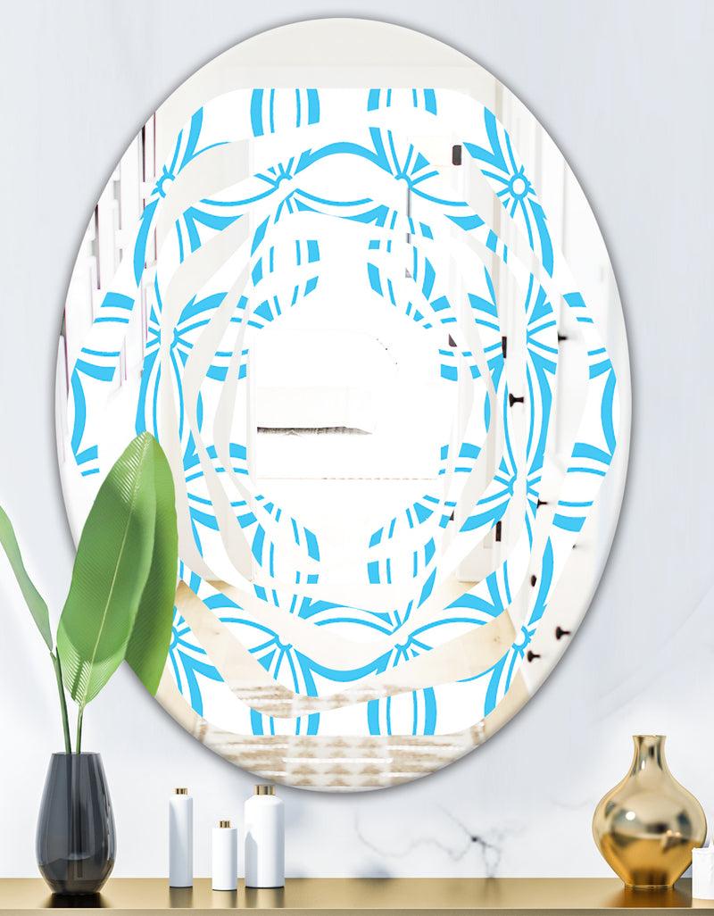 Designq Retro Pattern Abstract Design II - Modern Round Or Oval Wall Mirror - Whirl