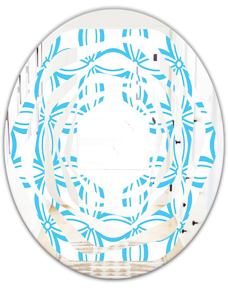 Designq Retro Pattern Abstract Design II - Modern Round Or Oval Wall Mirror - Whirl