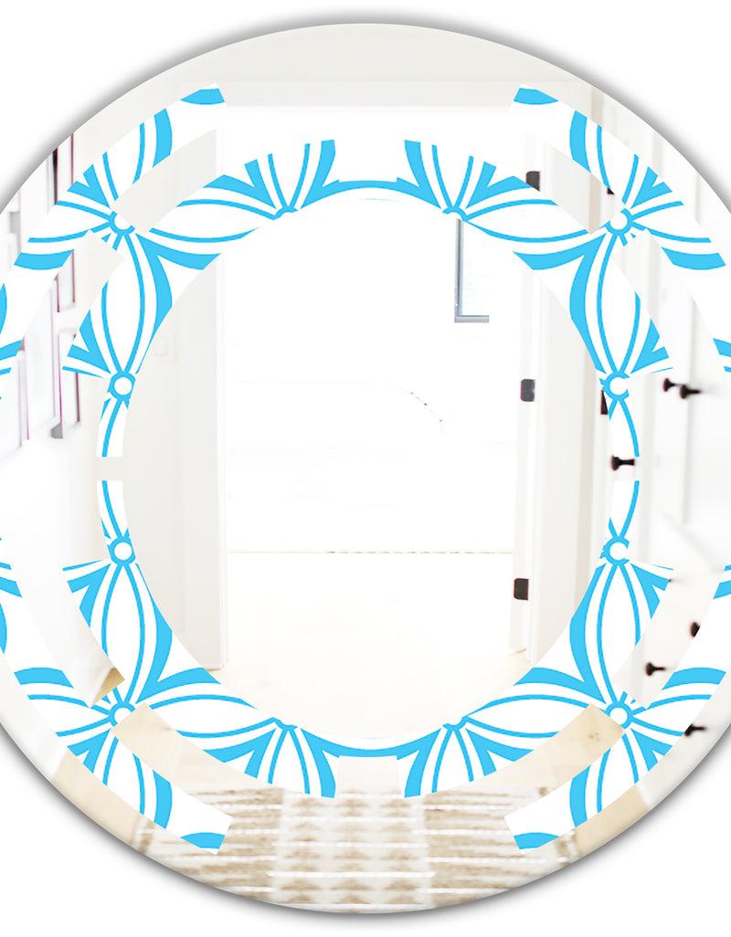 Designq Retro Pattern Abstract Design II - Modern Round Or Oval Wall Mirror - Space