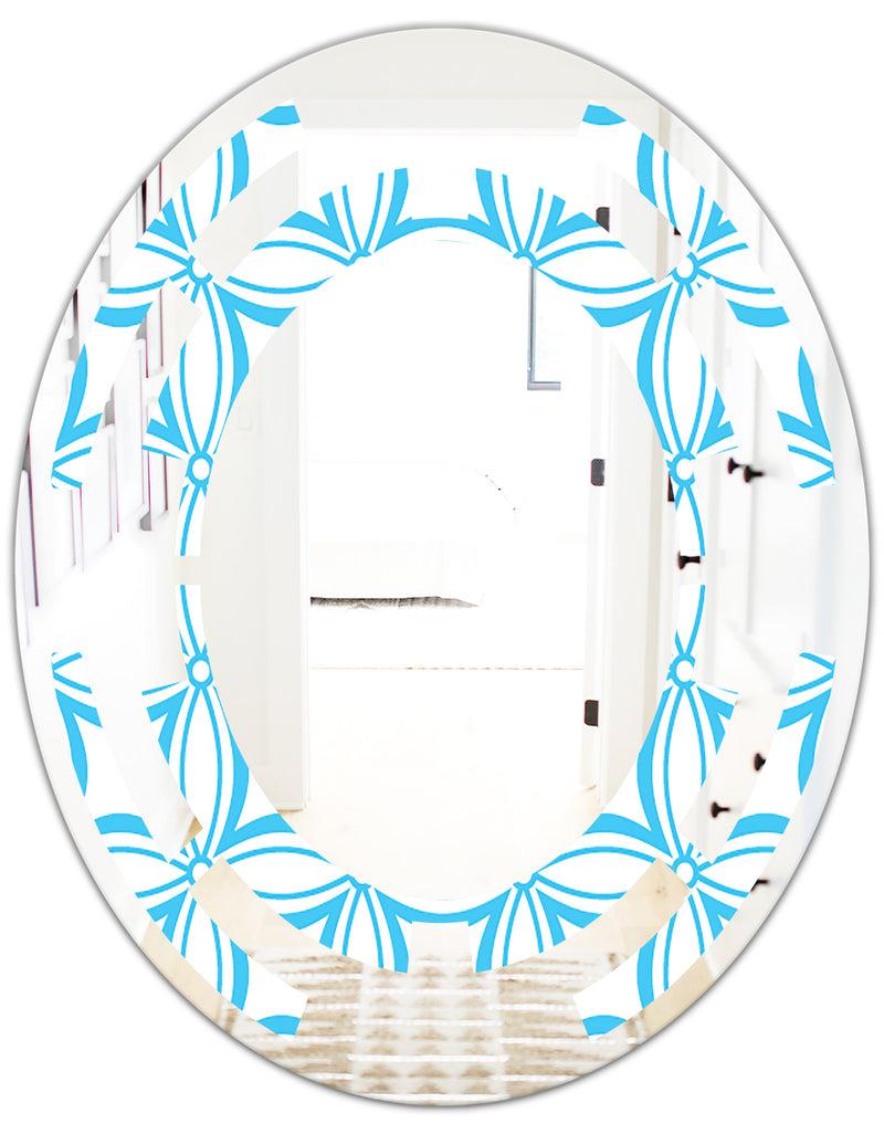 Designq Retro Pattern Abstract Design II - Modern Round Or Oval Wall Mirror - Space