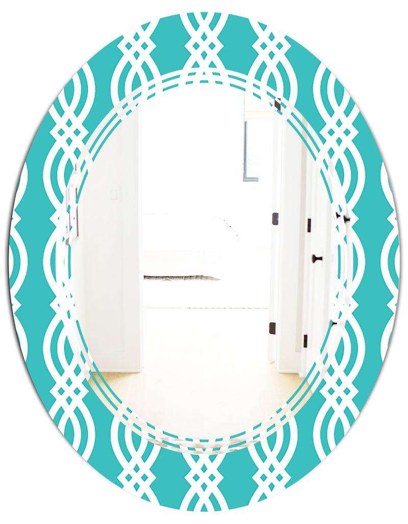 Designq Retro Pattern Abstract Design VII - Modern Round Or Oval Wall Mirror - Triple C