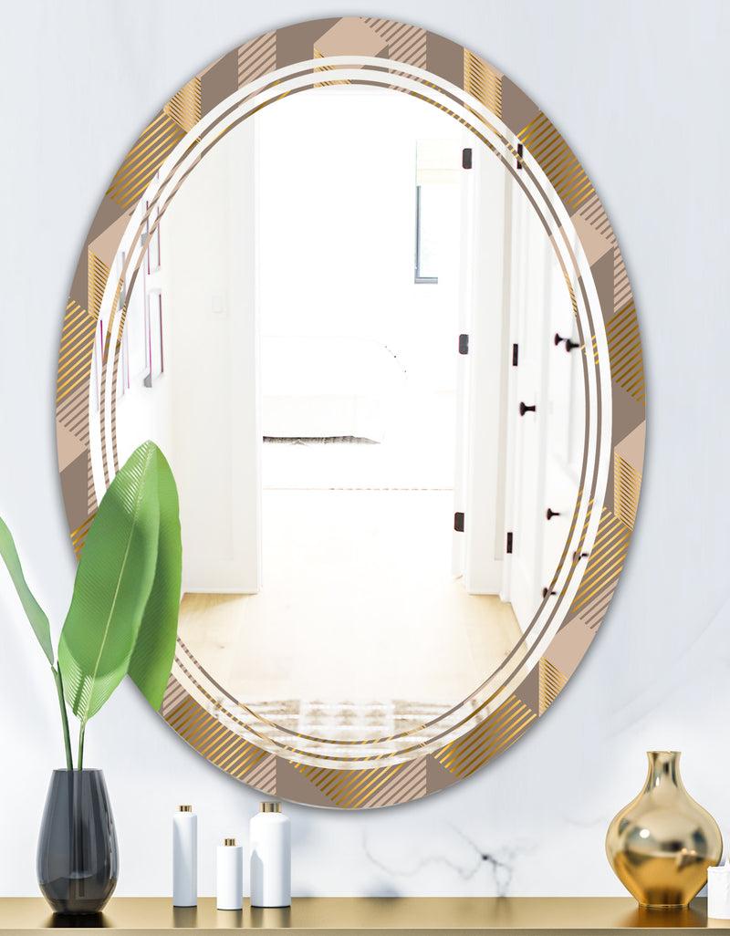 Designq Retro Square Design V - Modern Round Or Oval Wall Mirror - Triple C