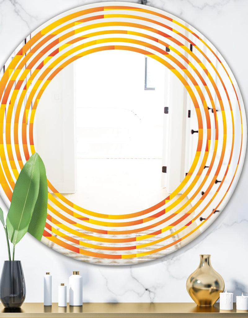 designq Retro Square Design VIII - Modern Round or Oval Wall Mirror - Wave