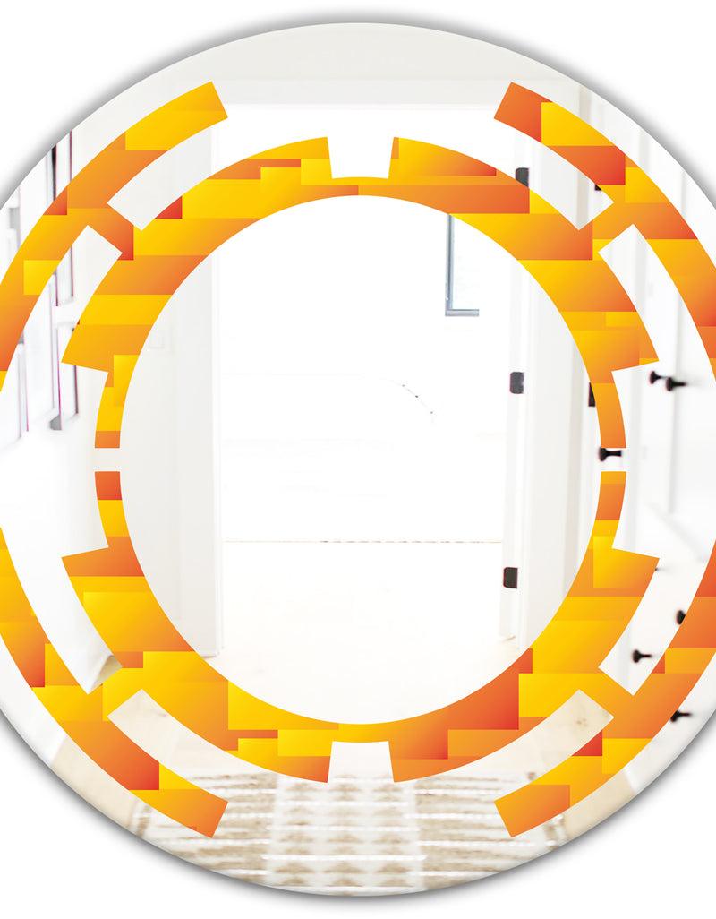 Designq Retro Square Design VIII - Modern Round Or Oval Wall Mirror - Space