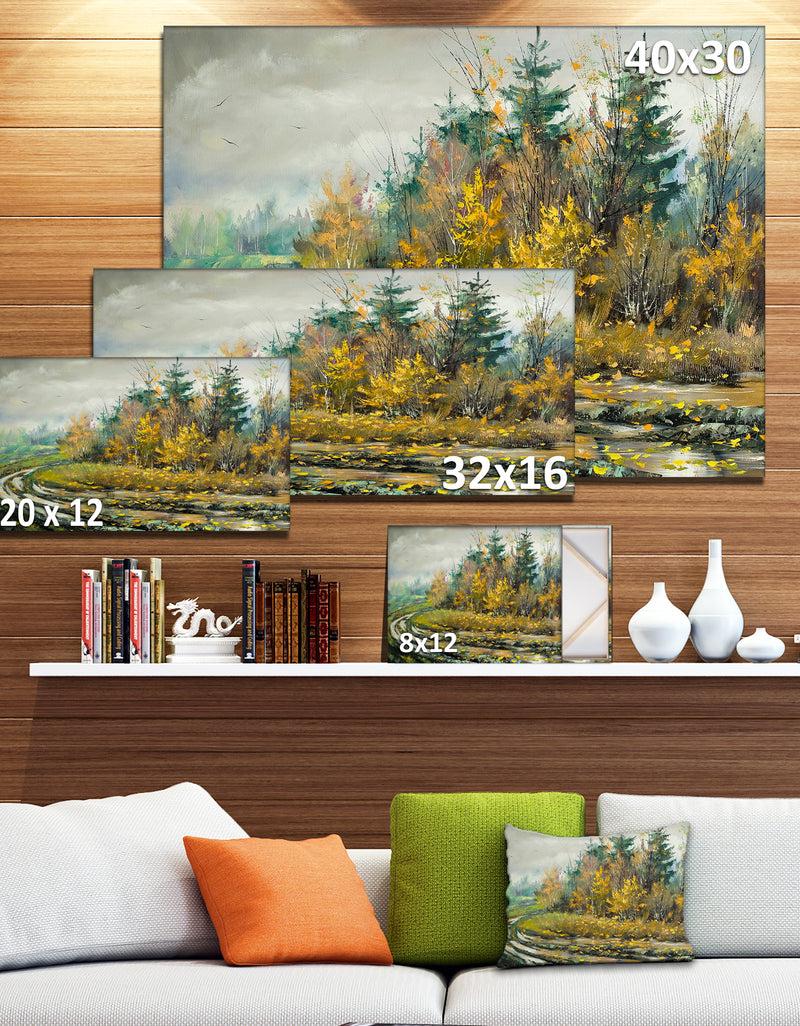 Designq River On A Decline - Landscape Canvas Art Print