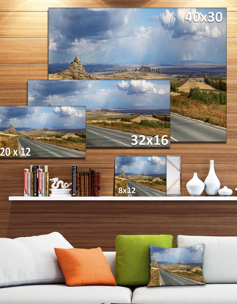 Designq Road In East Kazakhstan Panorama - Landscape Wall Artwork