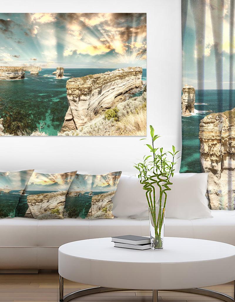 designq Rocks at Great Ocean Road Victoria - Extra Large Seascape Art Canvas