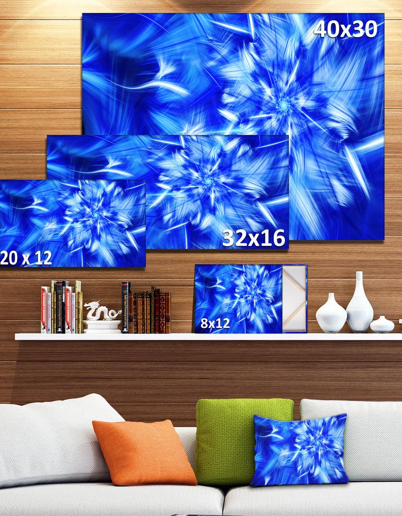 Designq Rotating Bright Blue Fireworks - Extra Large Floral Canvas Art Print