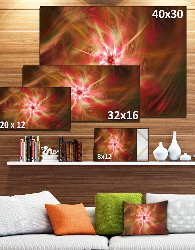 Designq Rotating Brown Bright Fireworks - Extra Large Floral Canvas Art Print
