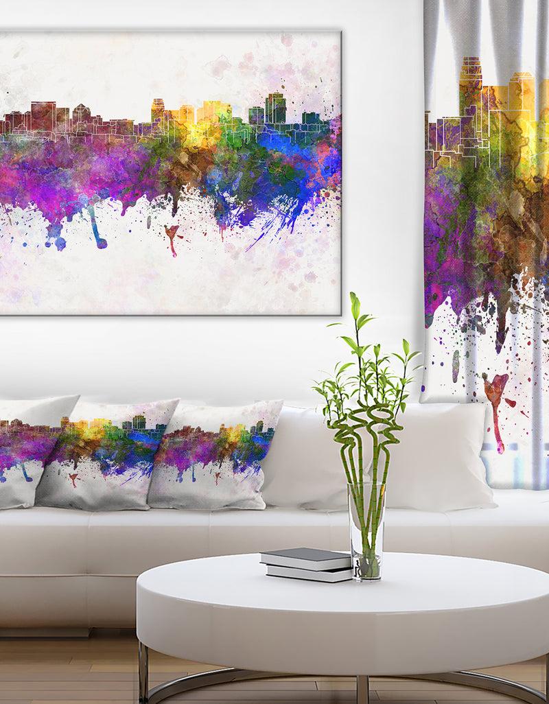 designq Salt Lake City Skyline - Cityscape Canvas Artwork Print