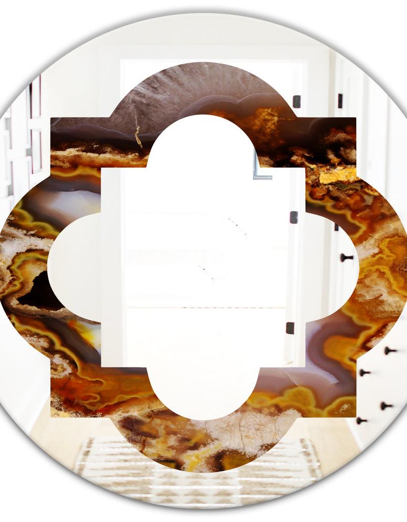 Designq Sand Close Up - Modern Round Or Oval Wall Mirror - Quatrefoil