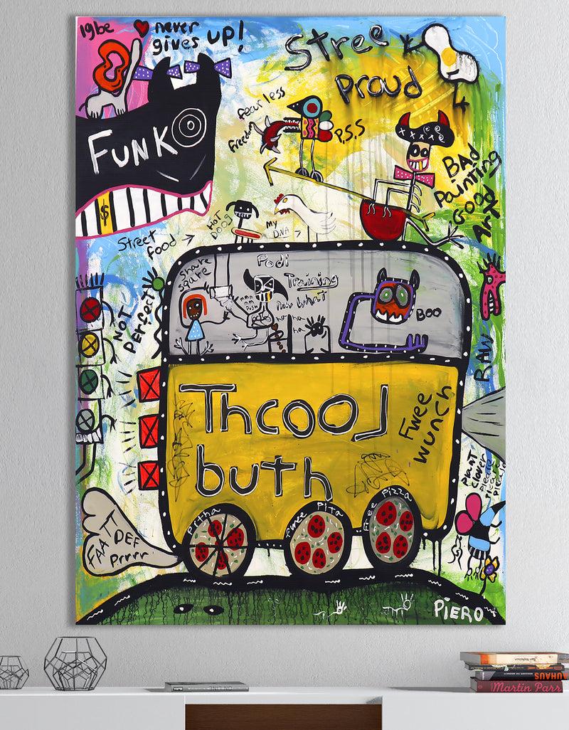 designq School Bus - Modern & Contemporary Gallery-wrapped Canvas