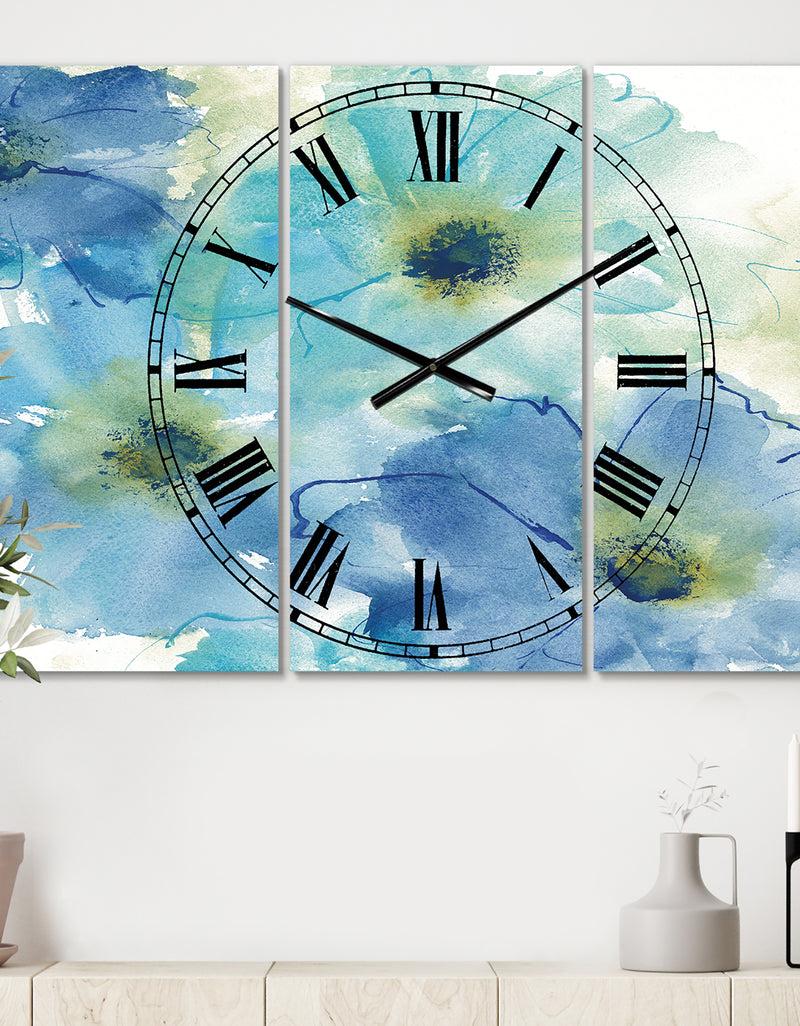 designq Seashell Cosmos II - Cottage 3 Panels Oversized Wall CLock