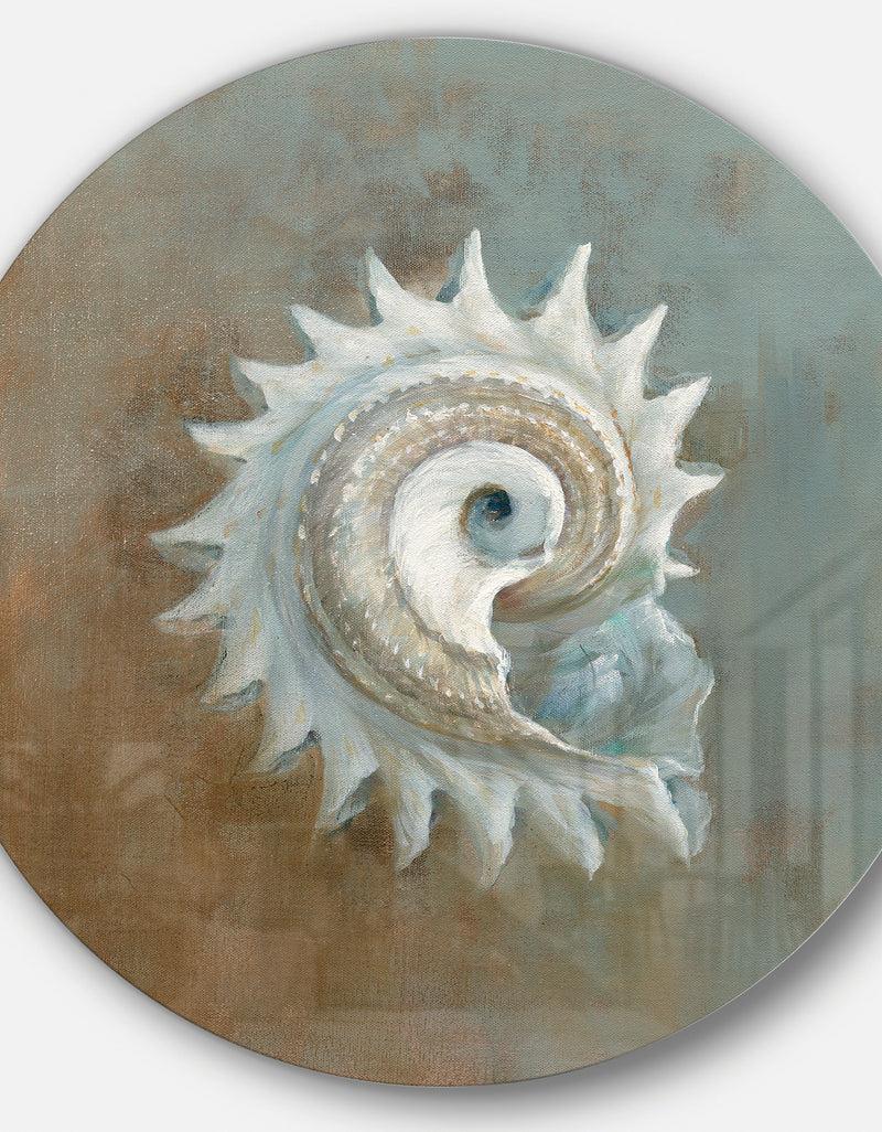Designq Seashell Treasures From The Sea III - Nautical & Coastal Metal Circle Wall Art