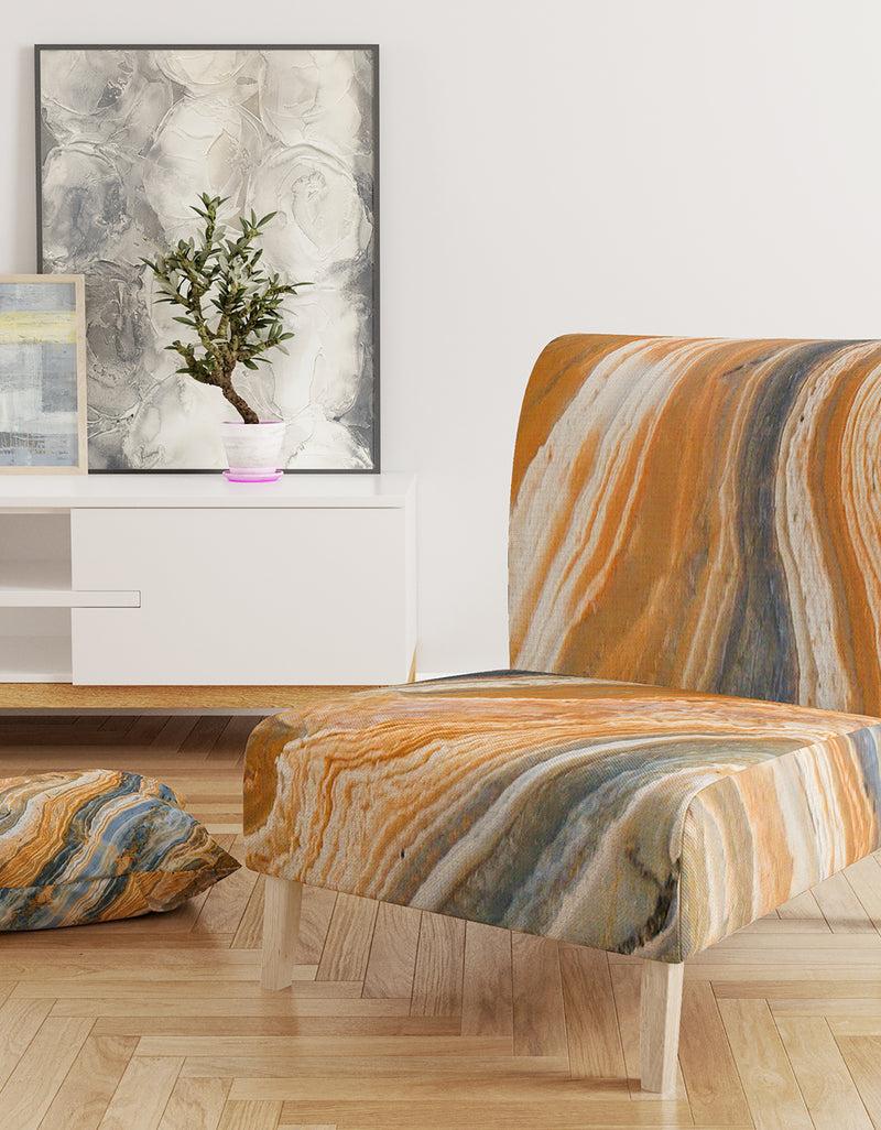 designq Segment Layers Of Marbled Rock - Upholstered Mid-Century Accent Chair