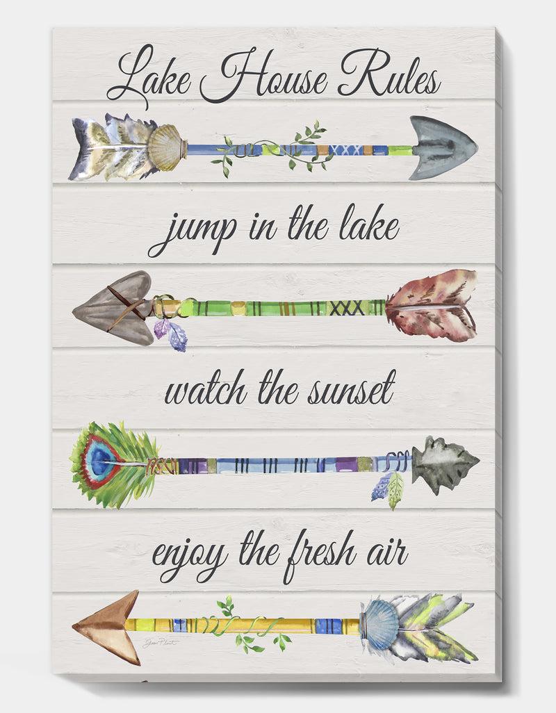 Designq Sentimental Arrows-Lake House Rules - Lake House Gallery-wrapped Canvas