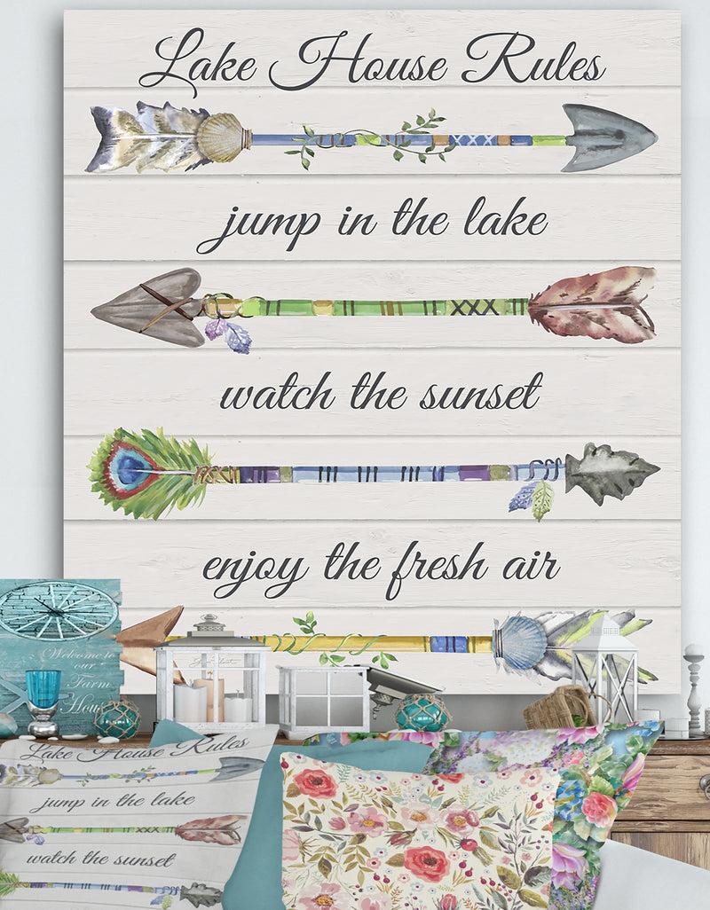 designq Sentimental Arrows-Lake House Rules - Lake House Gallery-wrapped Canvas