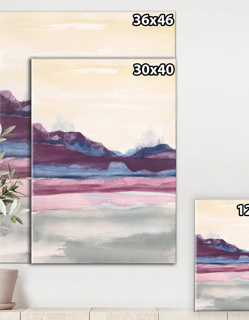 Designq Shabby Watercolor On Purple I - Shabby Chic Canvas Artwork
