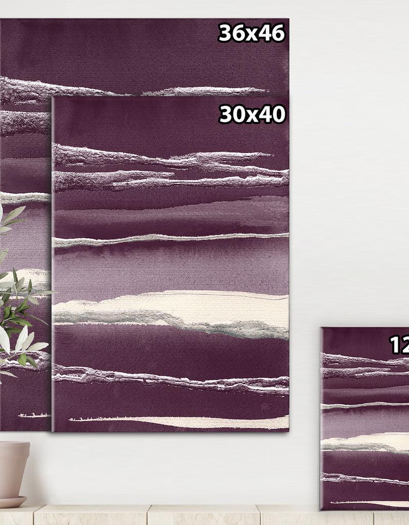 Designq Shabby Watercolor On Purple IV - Shabby Chic Gallery-wrapped Canvas