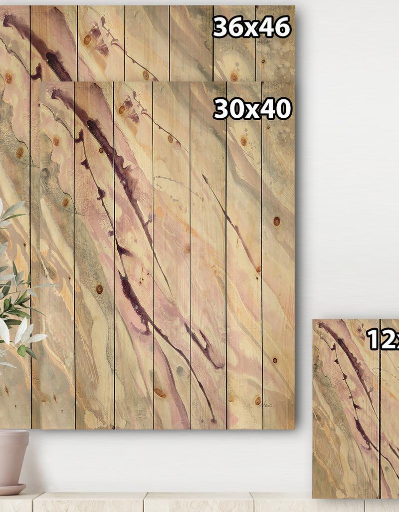 Designq Shaby Pink Marble - Sleek & Chic Modern Print On Natural Pine Wood