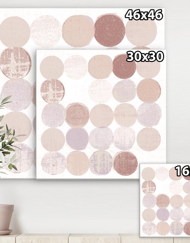Designq Shade Of Pink Geometric Dots I - Abstract Gallery-wrapped Canvas