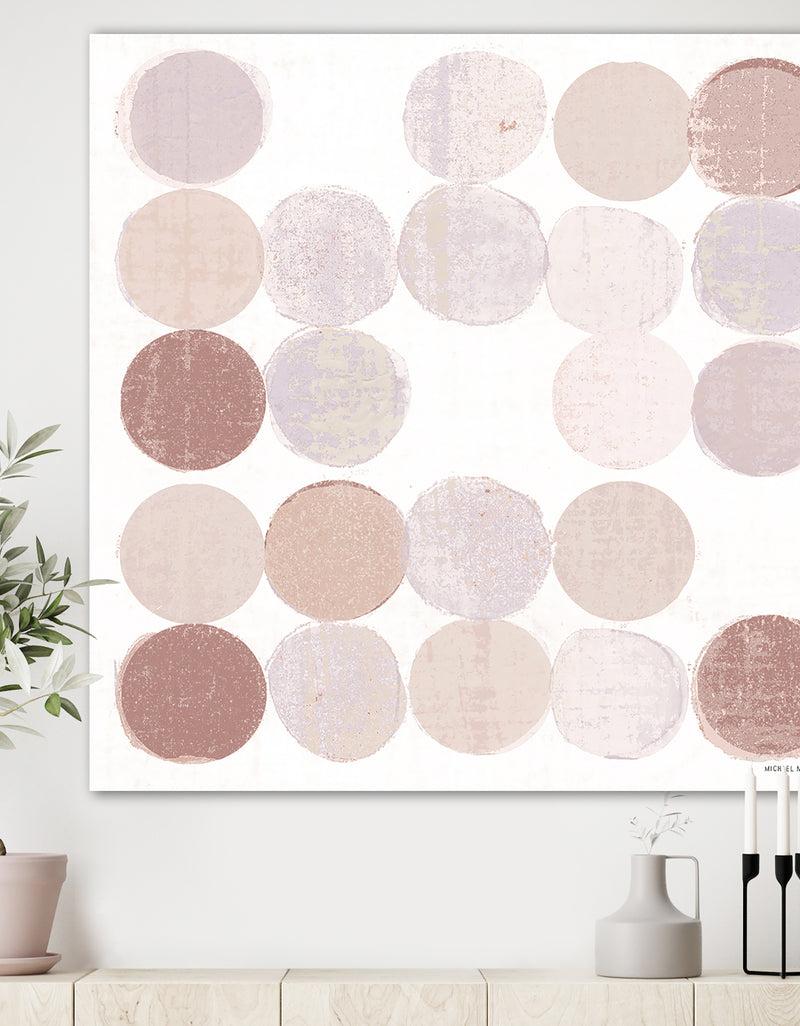 designq Shade of Pink Geometric Dots II - Abstract Canvas Artwork