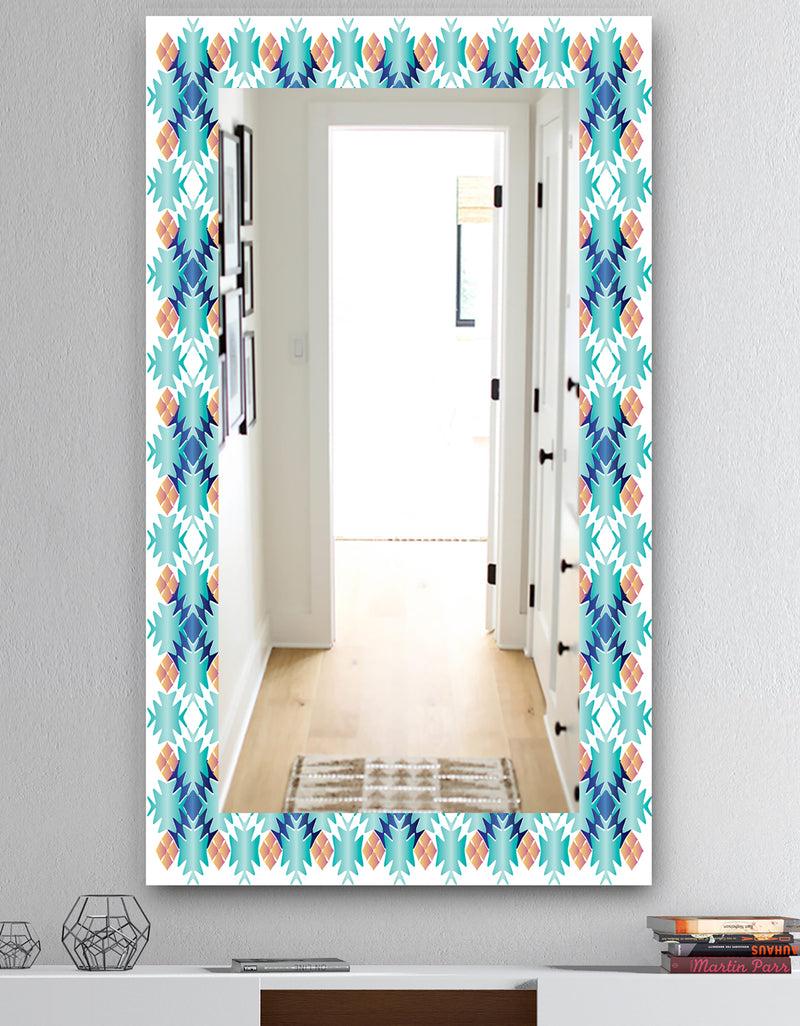 designq Shades Of Blue - Mid-Century Mirror - Wall Mirror
