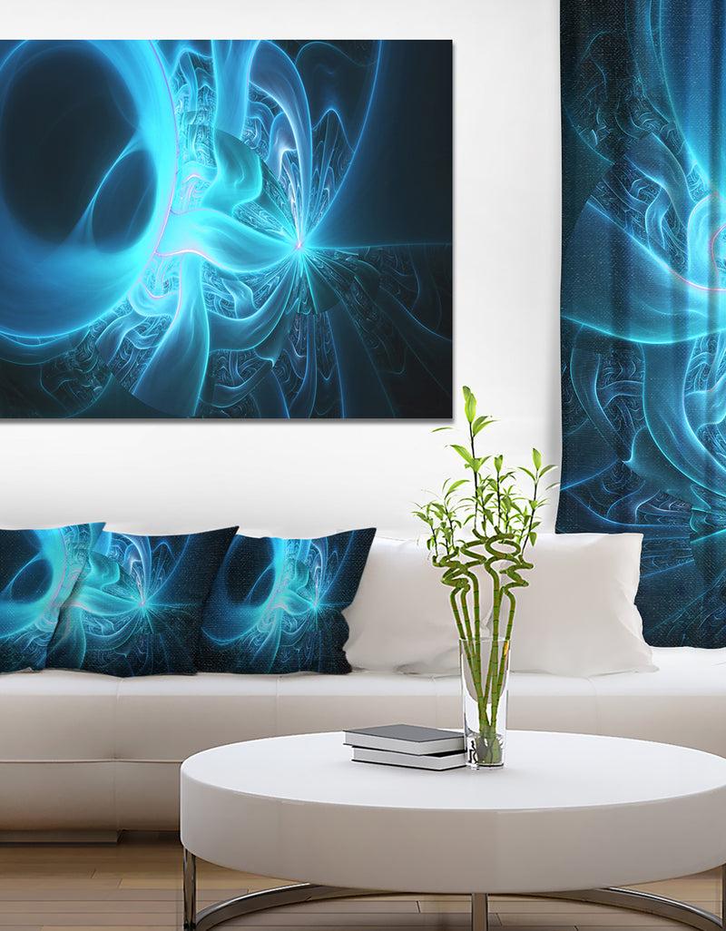 designq Shining Bright Blue on Black - Abstract Wall Art Canvas