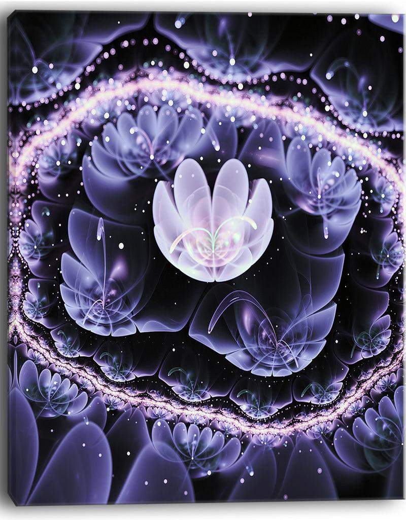 Designq Shiny Fractal Flower With Bokeh Effect - Large Floral Canvas Art Print
