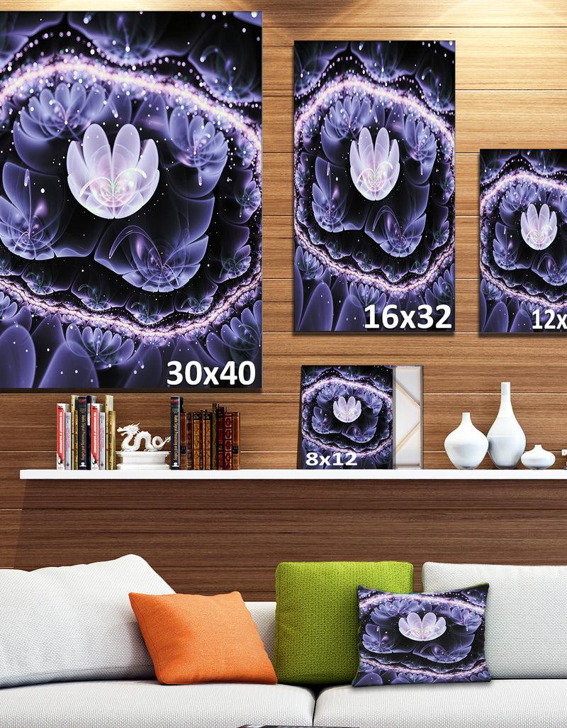 Designq Shiny Fractal Flower With Bokeh Effect - Large Floral Canvas Art Print