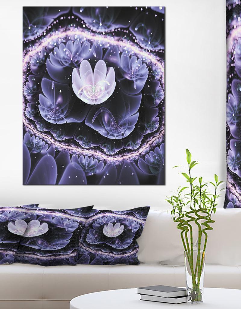 designq Shiny Fractal Flower with Bokeh Effect - Large Floral Canvas Art Print