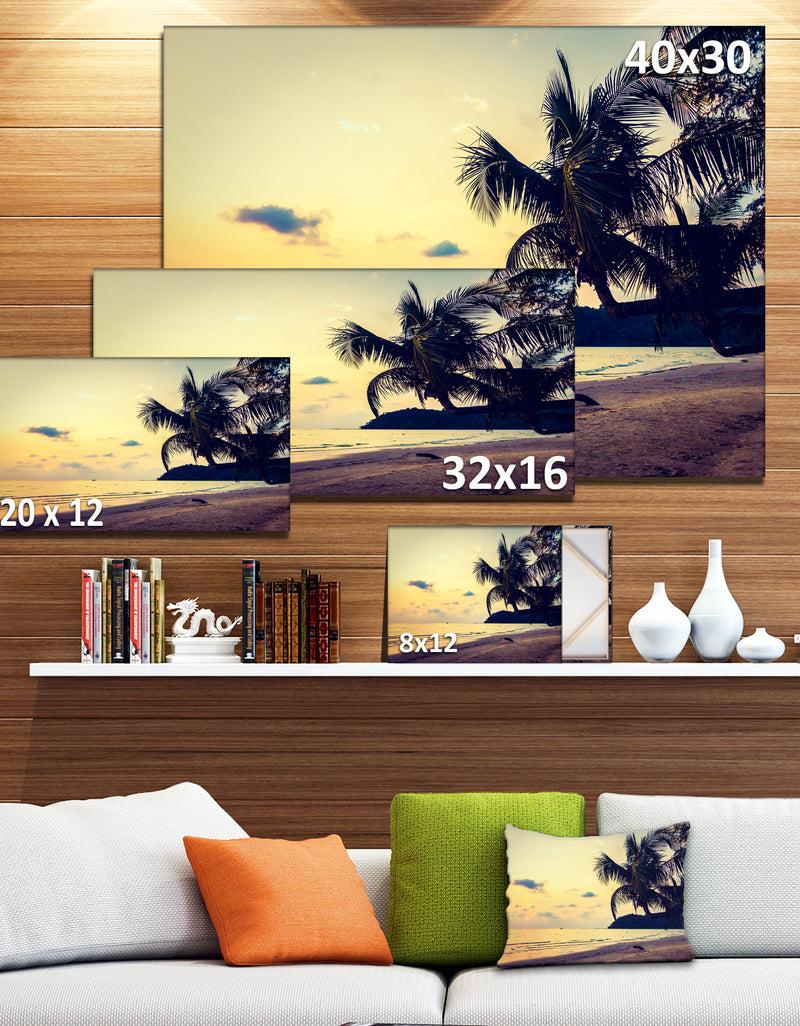 Designq Silhouette Coconut Tree - Seashore Canvas Wall Artwork