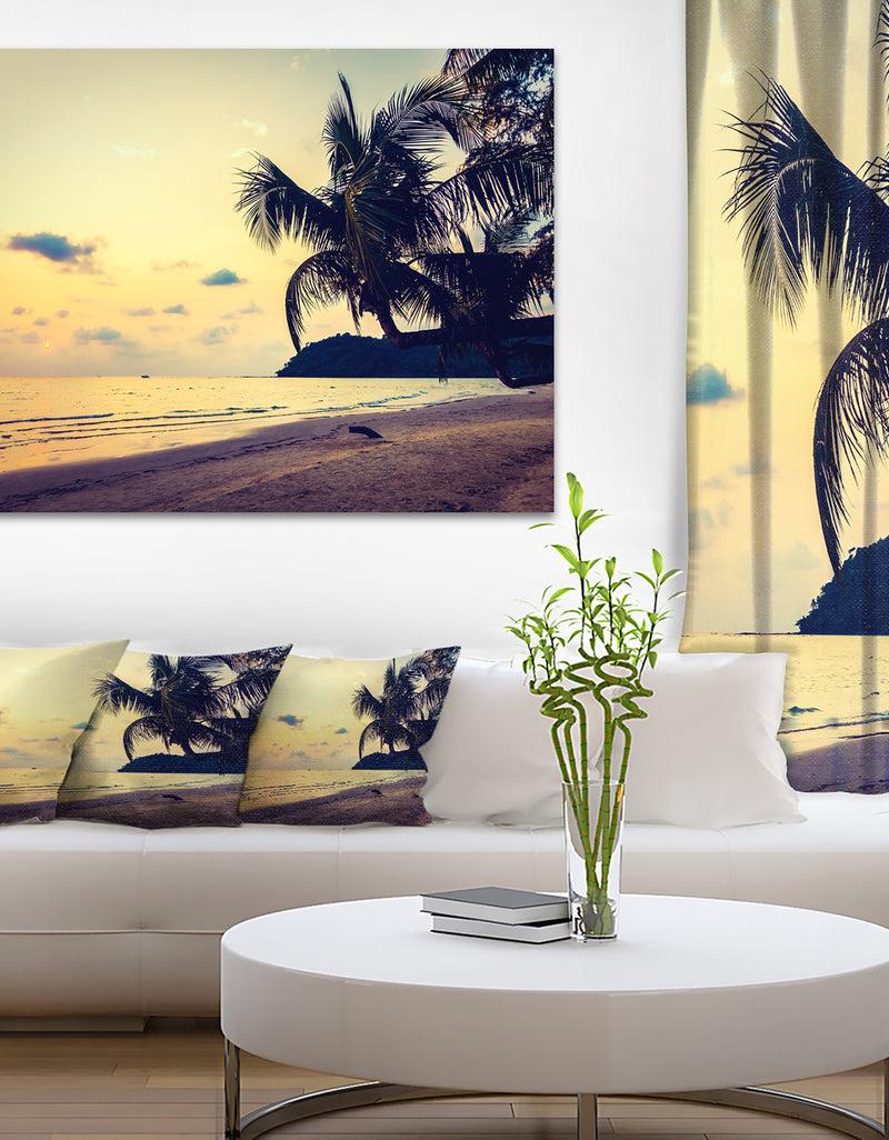 designq Silhouette Coconut Tree - Seashore Canvas Wall Artwork