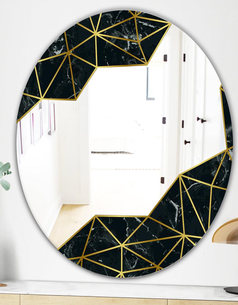 Designq Silver Orchid Borella 'Capital Gold Sleek 11-inch Round Mirror