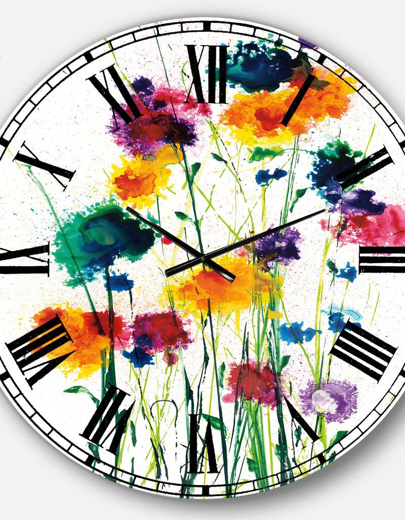 Designq Silver Orchid Fonteney Cottage Oversized Metal Clock